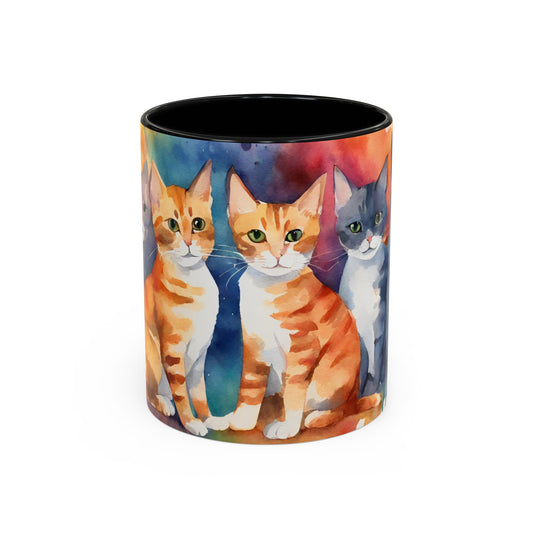 Kitties 3 Accent Coffee Mug, 11oz