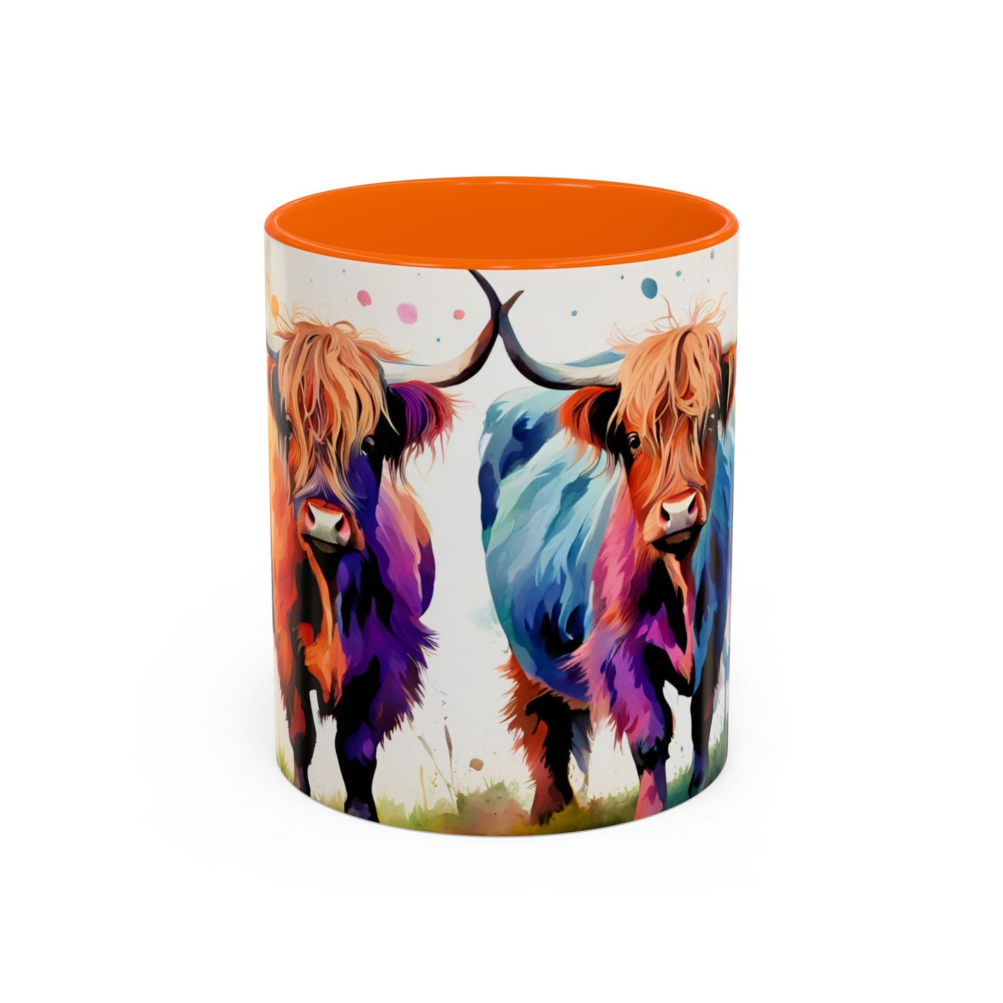 Multicoloured Highland Cow 2 Accent Mug 11oz