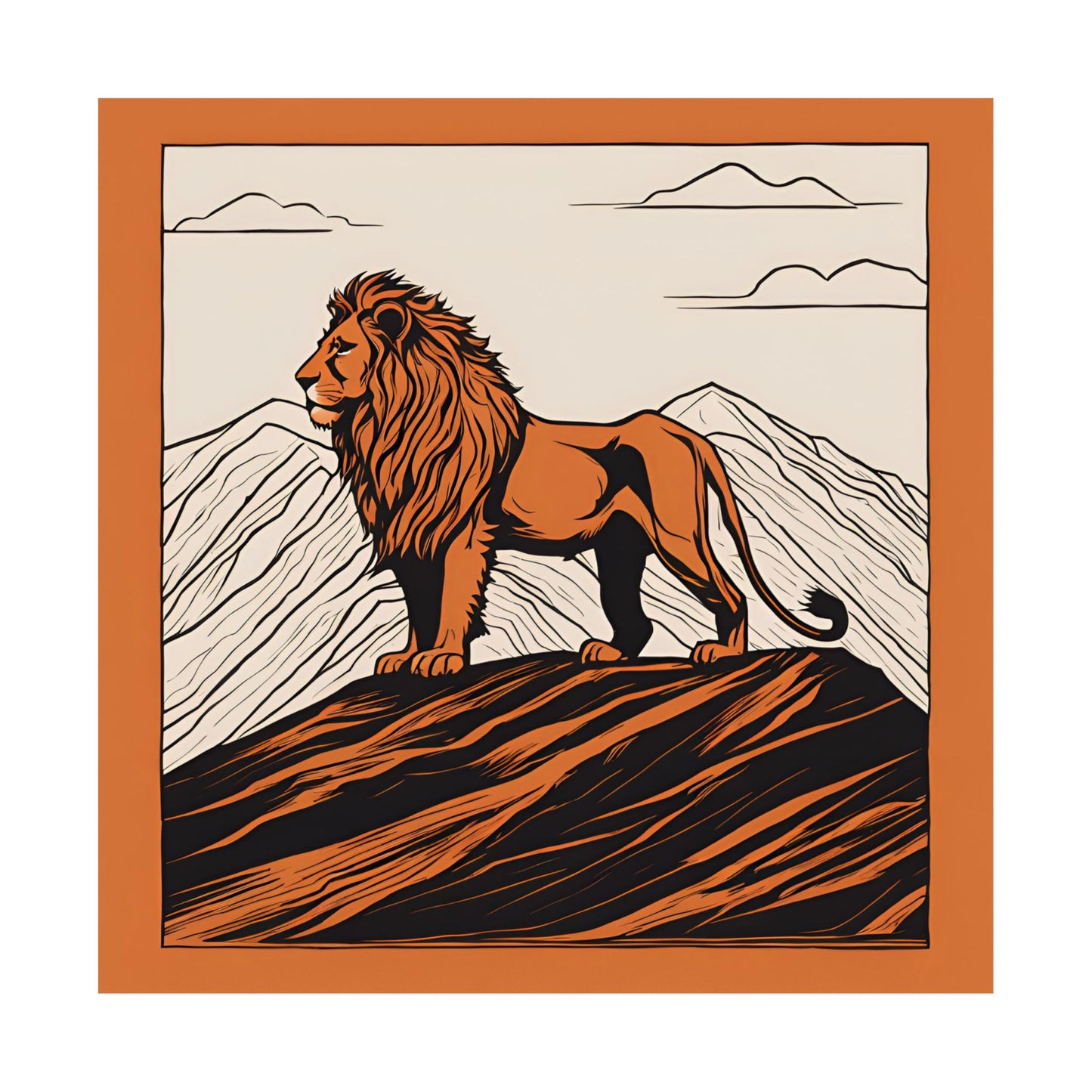 Lone Collection Lion 9 Matte Square Posters