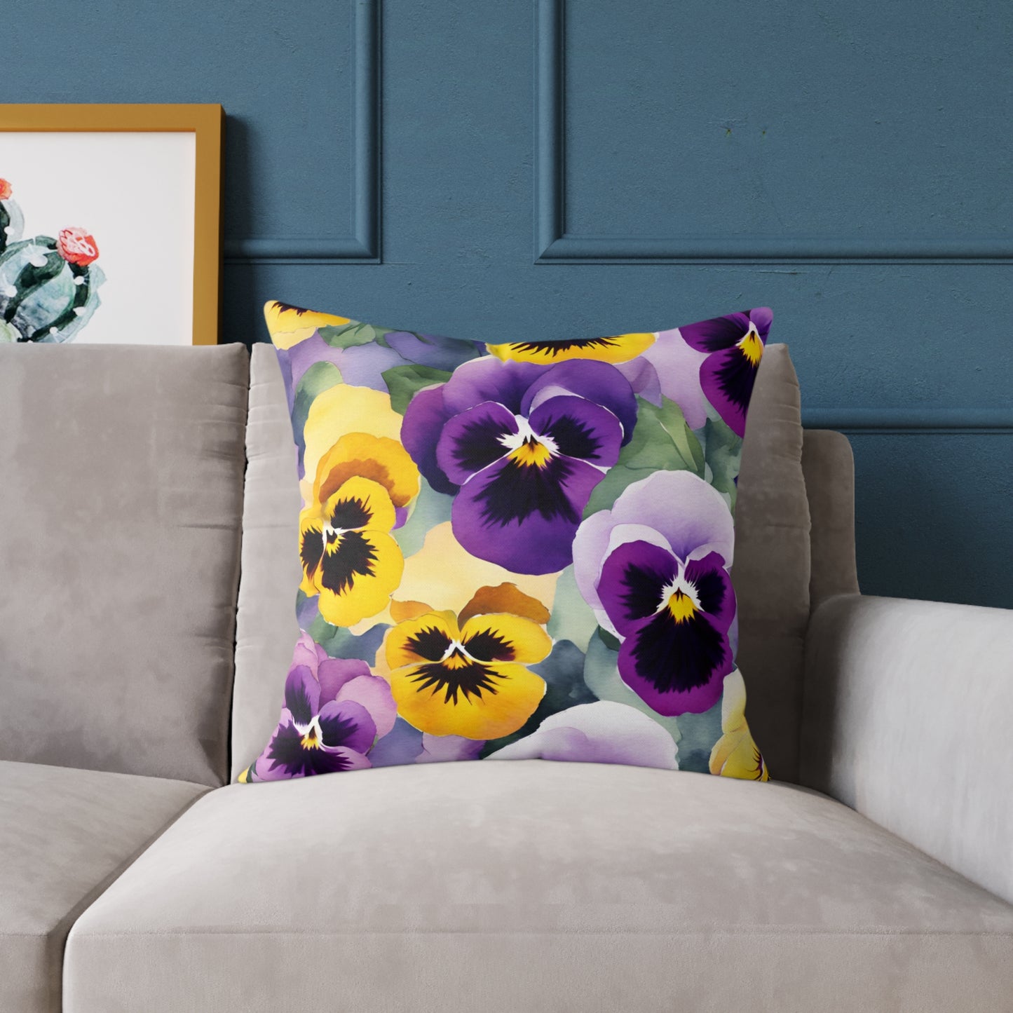 Pansies 01 Poly Pillow - Natures Beauty Design