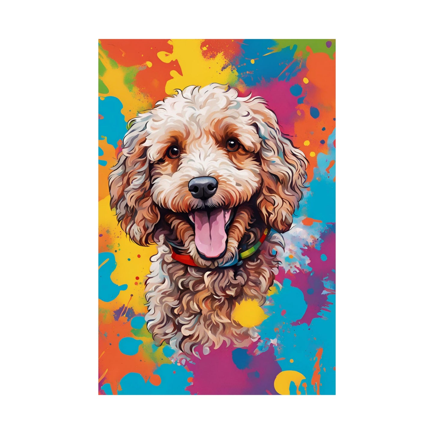 Multicolored Cockerpoo 3 Matte Vertical Poster