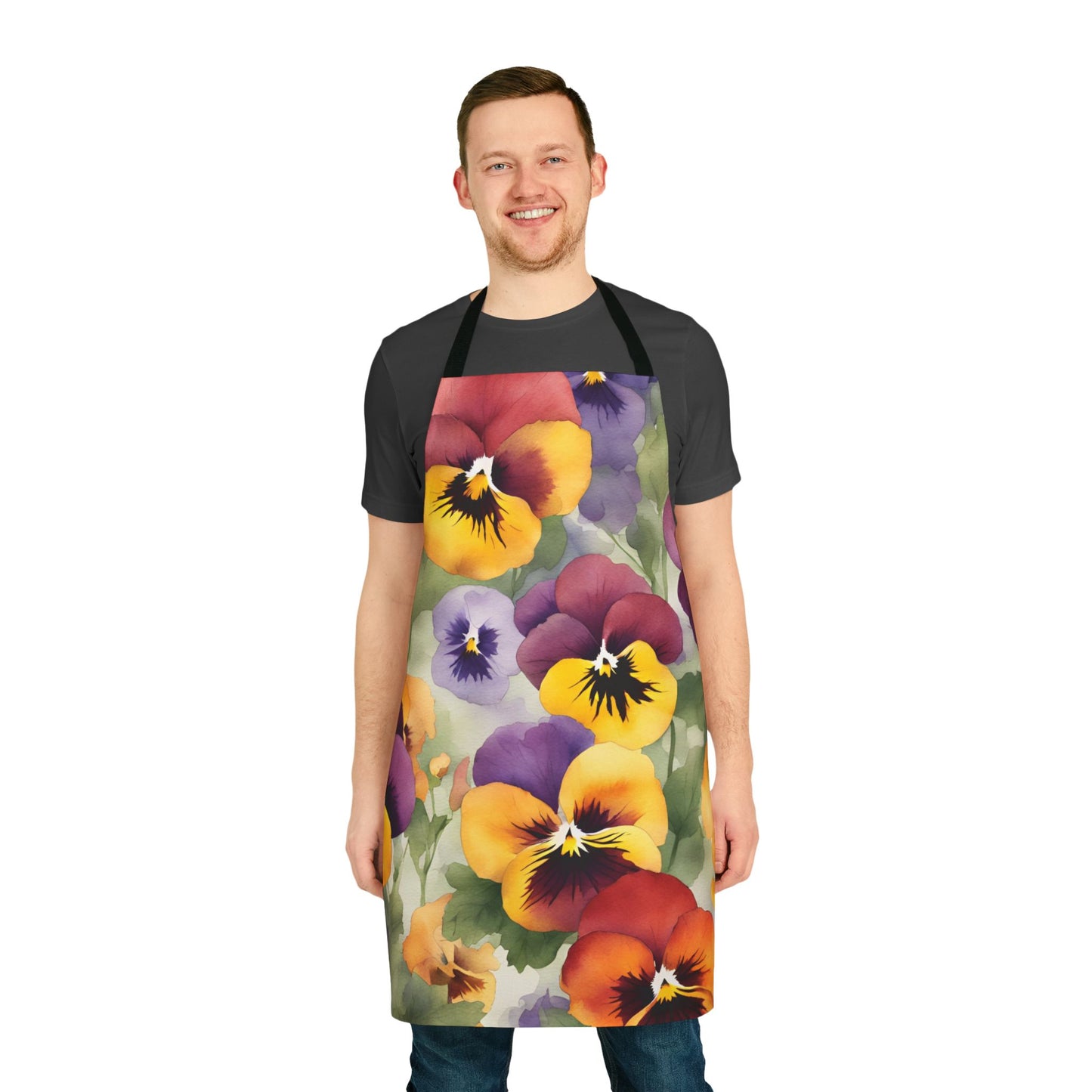 Pansies 04 Apron 5-Color Straps