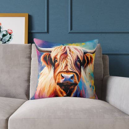 Highland Cow 03 Poly Pillow - Natures Beauty Design