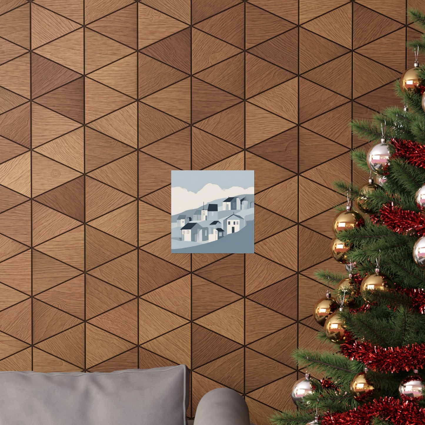 On The Hillside Blue 3 Matte Square Posters