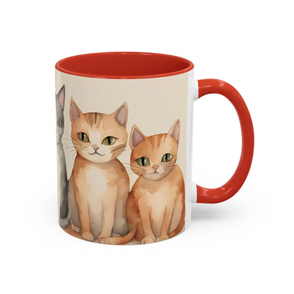 Kitties in a Row 3 Accent Mug 11oz