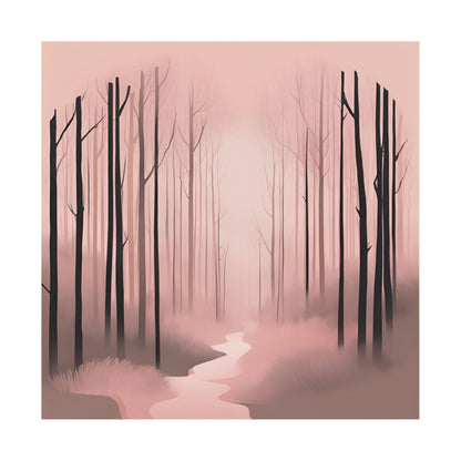 Lonely Forest Pink 7 Matte Square Posters