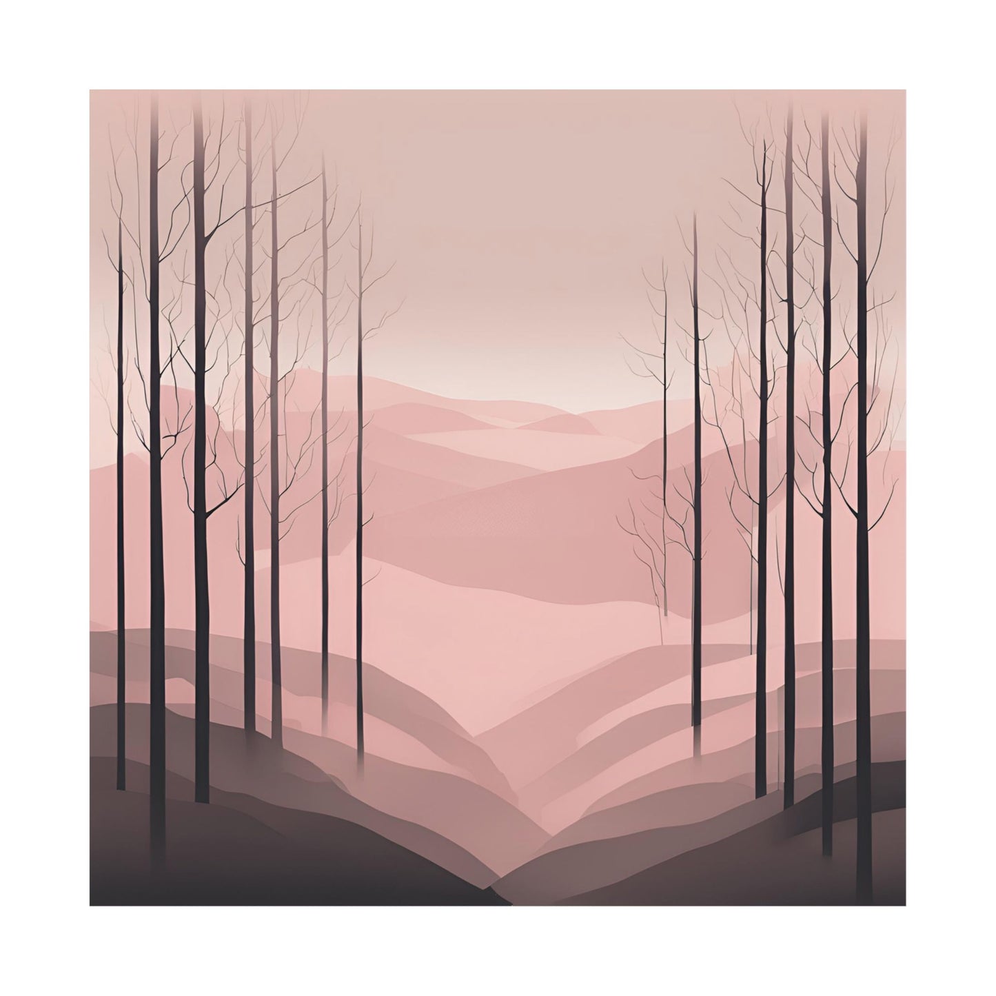 Lonely Forest Pink 23 Matte Square Posters