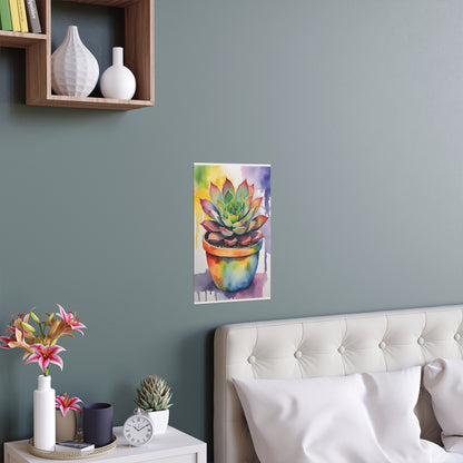 Multicolored Succulent 4 Indoor and Outdoor Silk Poster