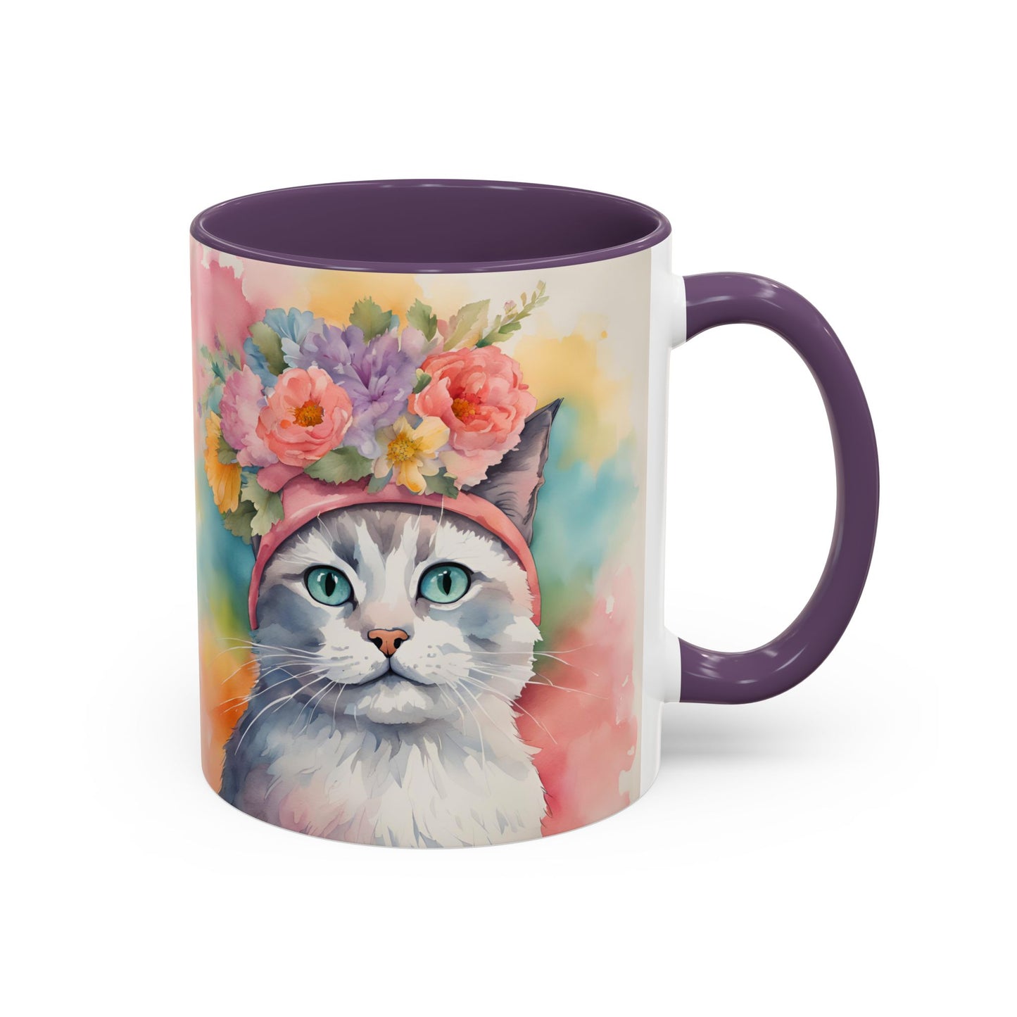 Floral Rag Doll Cat 02 Accent Coffee Mug - 11oz Perfect for Cat Lovers & Gifts