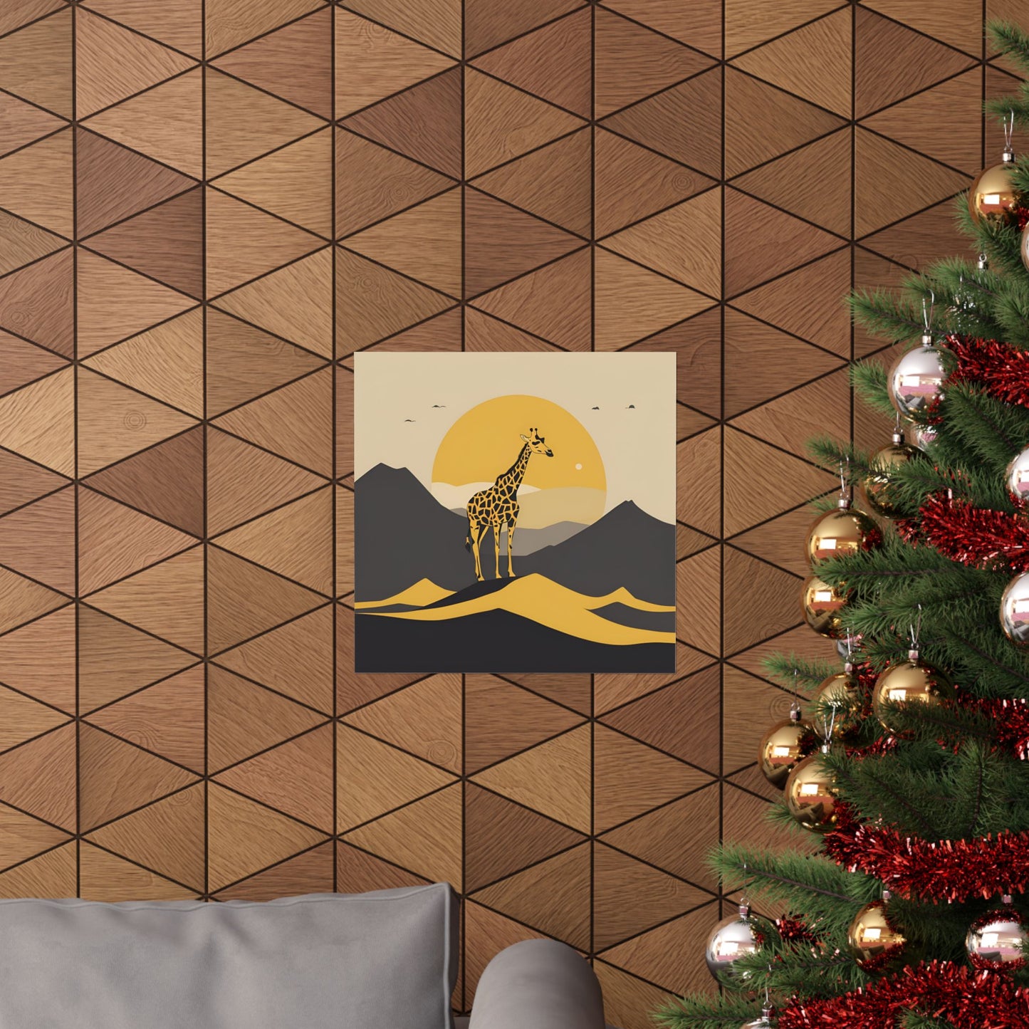 Lone Collection Giraffe 4 Matte Square Posters