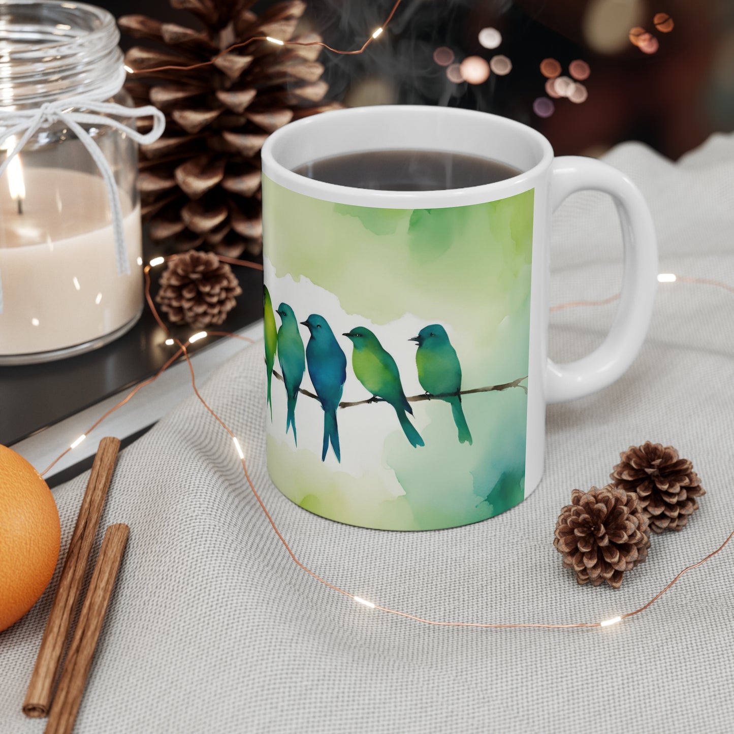Birdies In A Row 04 Mug - Nature's Beauty Collection