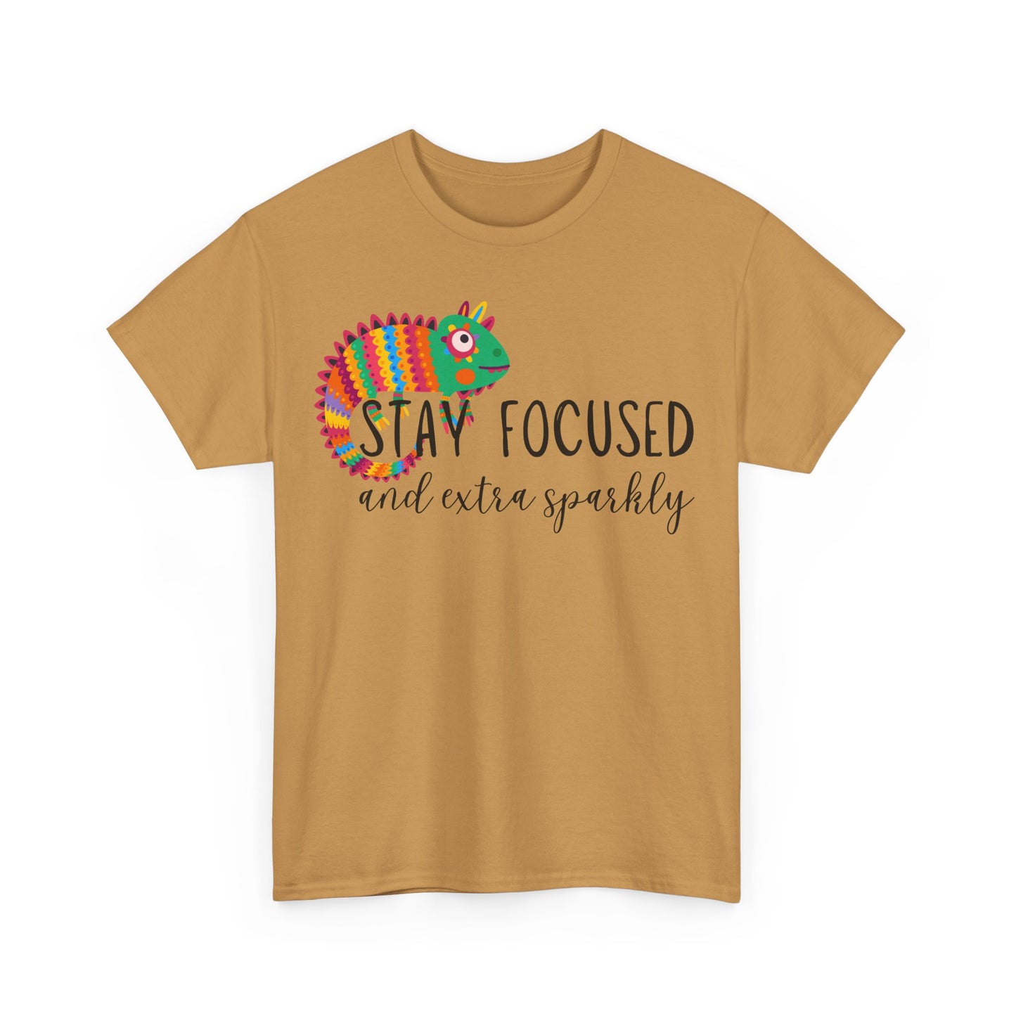 Stay Focused And Extra Sparkly Unisex Heavy Cotton Tee