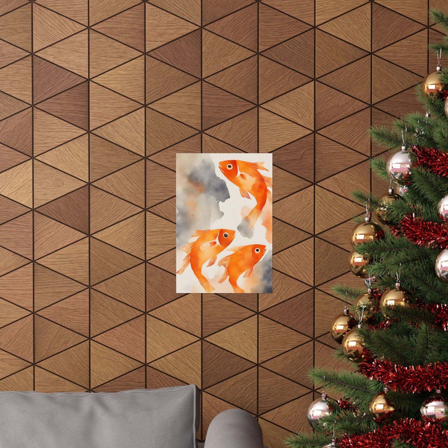 Abstract fish orange 10 Matte Vertical Posters