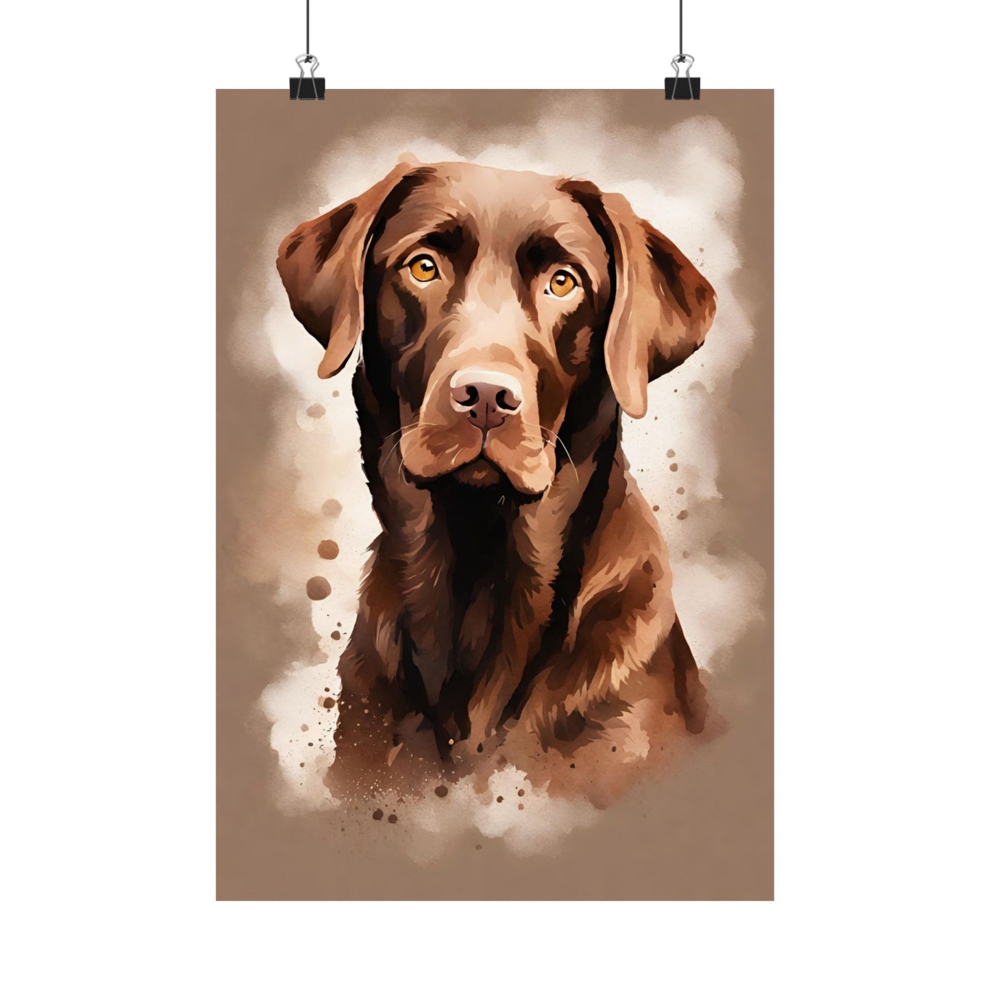 Dogs Chocolate Labrador 02 Matte Vertical Poster