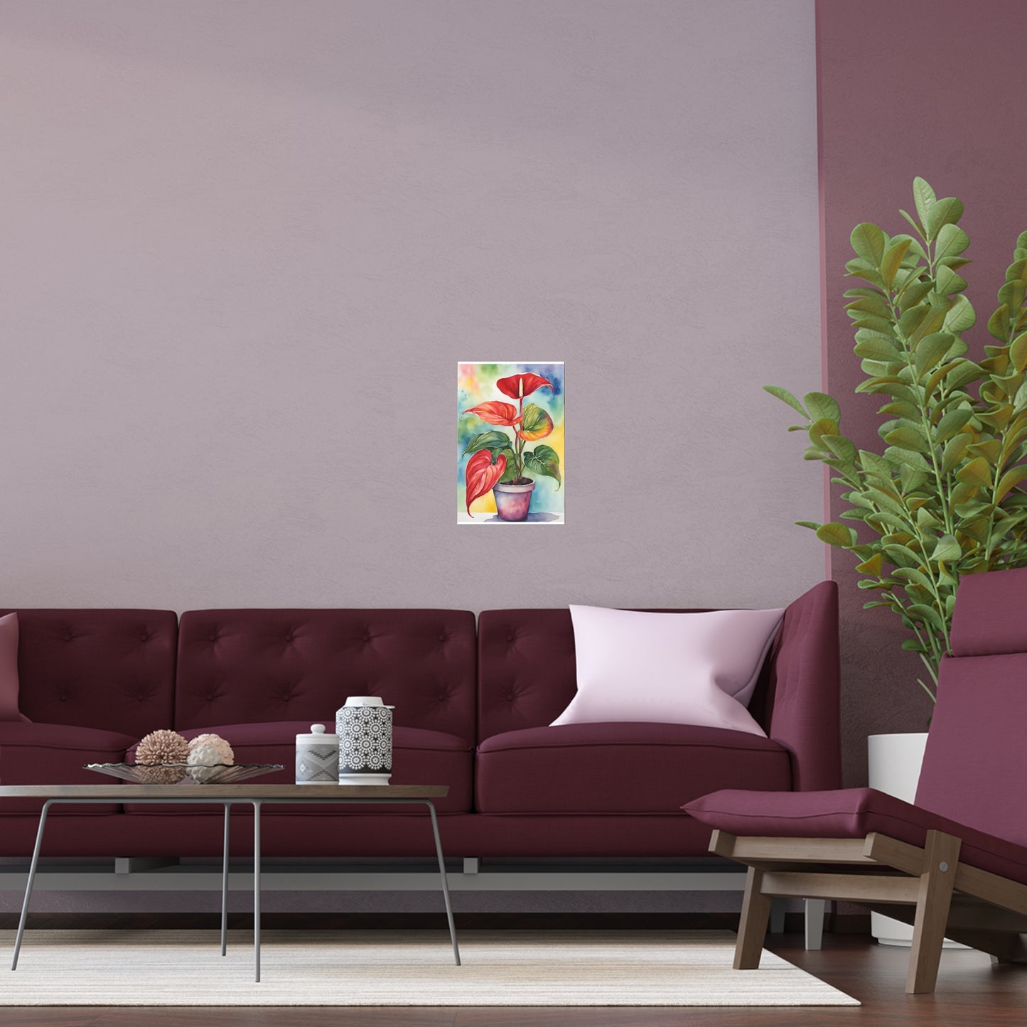 Multicolored Pot Plant 9 Indoor and Outdoor Silk Poster