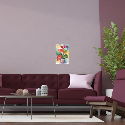 Multicolored Pot Plant 9 Indoor and Outdoor Silk Poster