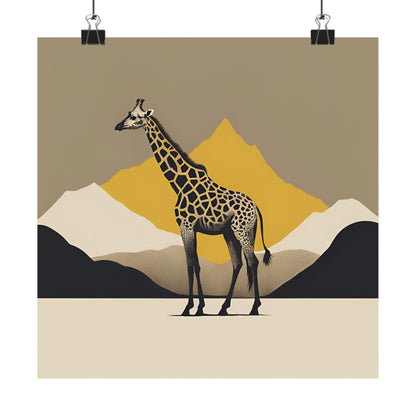 Lone Collection Giraffe 17 Matte Square Posters
