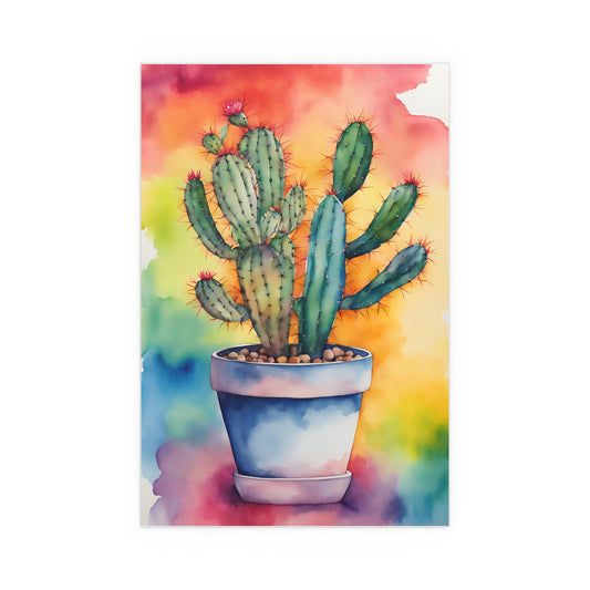 Multicolored Cactus 4 Indoor and Outdoor Silk Poster