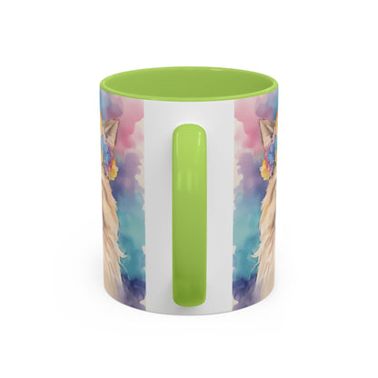 Floral Siamese Cat 02 Accent Coffee Mug - 11oz Perfect for Cat Lovers & Gifts