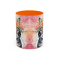 Floral Tabby Cat 02 Accent Coffee Mug - 11oz Perfect for Cat Lovers & Gifts