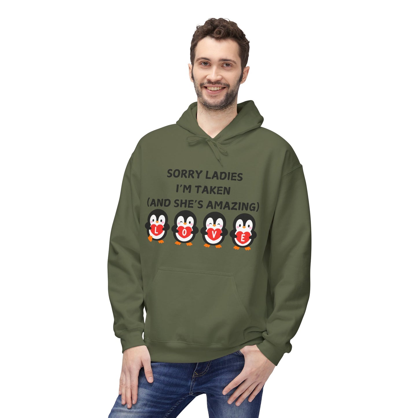 Sorry Ladies I’m Taken (And She’s Amazing) Mens Valentines Hoodie