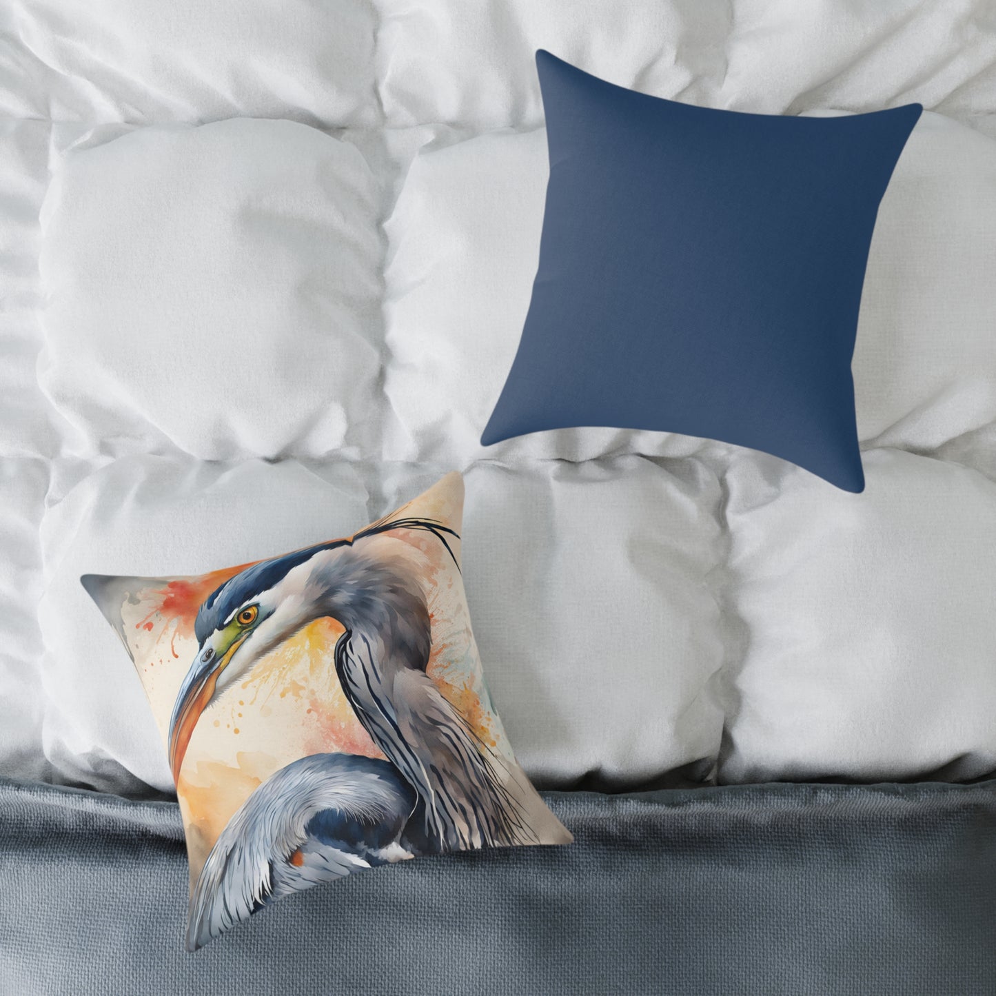 Heron 03 Poly Pillow - Natures Beauty Design