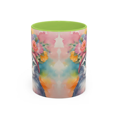 Floral Rag Doll Cat 02 Accent Coffee Mug - 11oz Perfect for Cat Lovers & Gifts