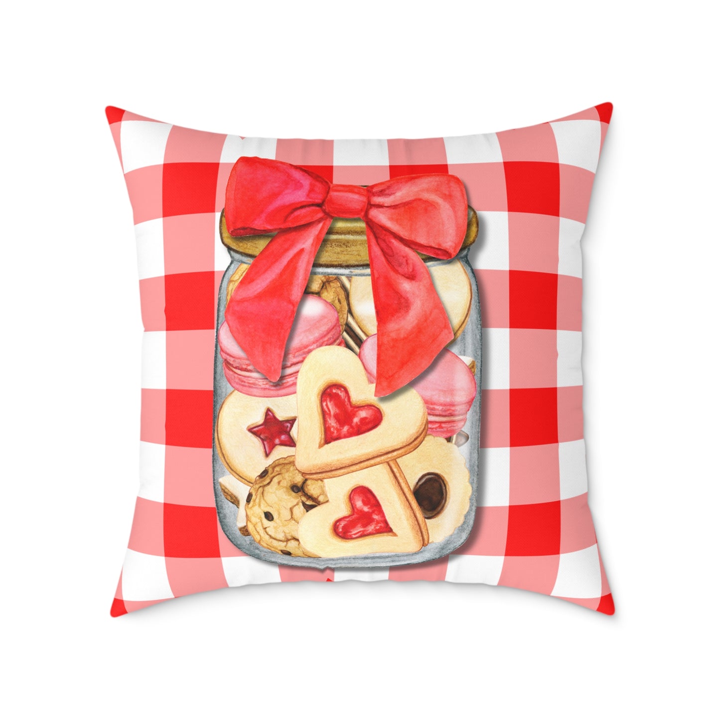 Valentine Cup Cookies Poly Pillow