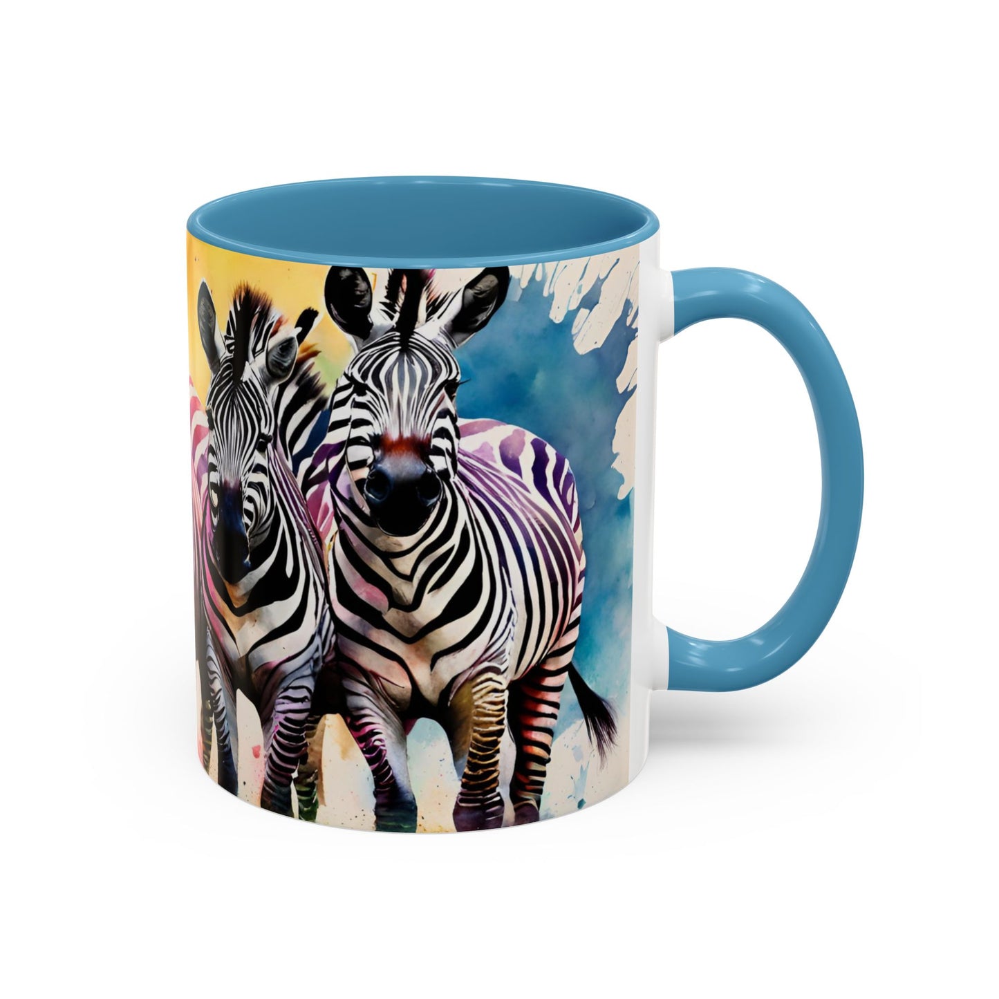 Multicoloured Zebra 2 Accent Mug 11oz