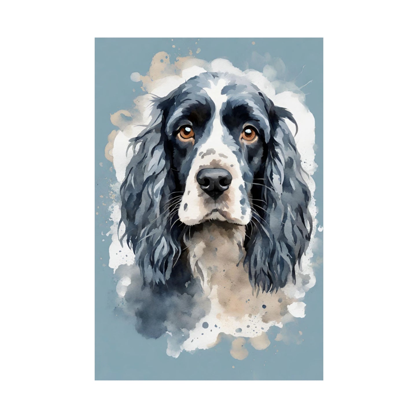 Dogs Blue Roan Cocker Spaniel 01 Matte Vertical Poster