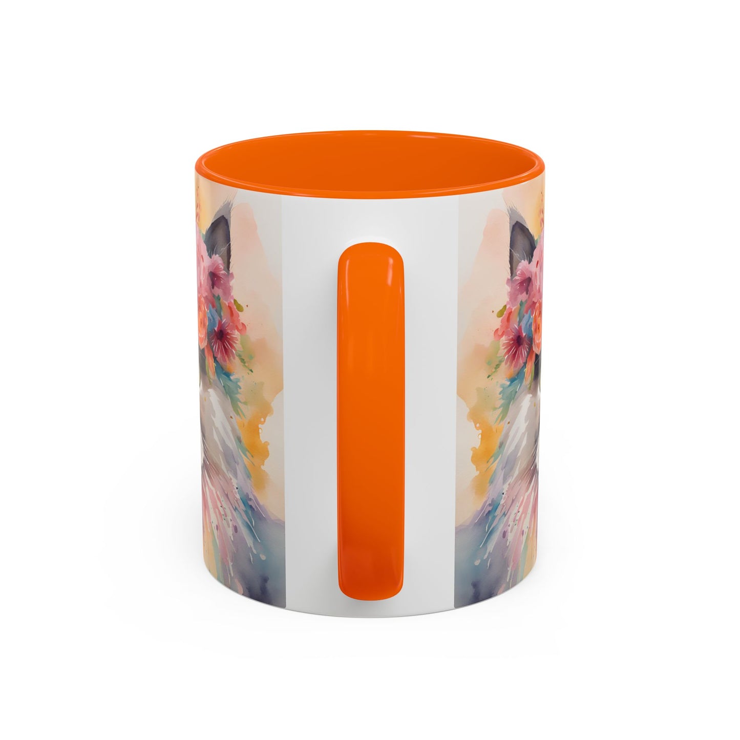 Floral Siamese Cat 03 Accent Coffee Mug - 11oz Perfect for Cat Lovers & Gifts