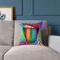 Rainbow Lips Poly Pillow