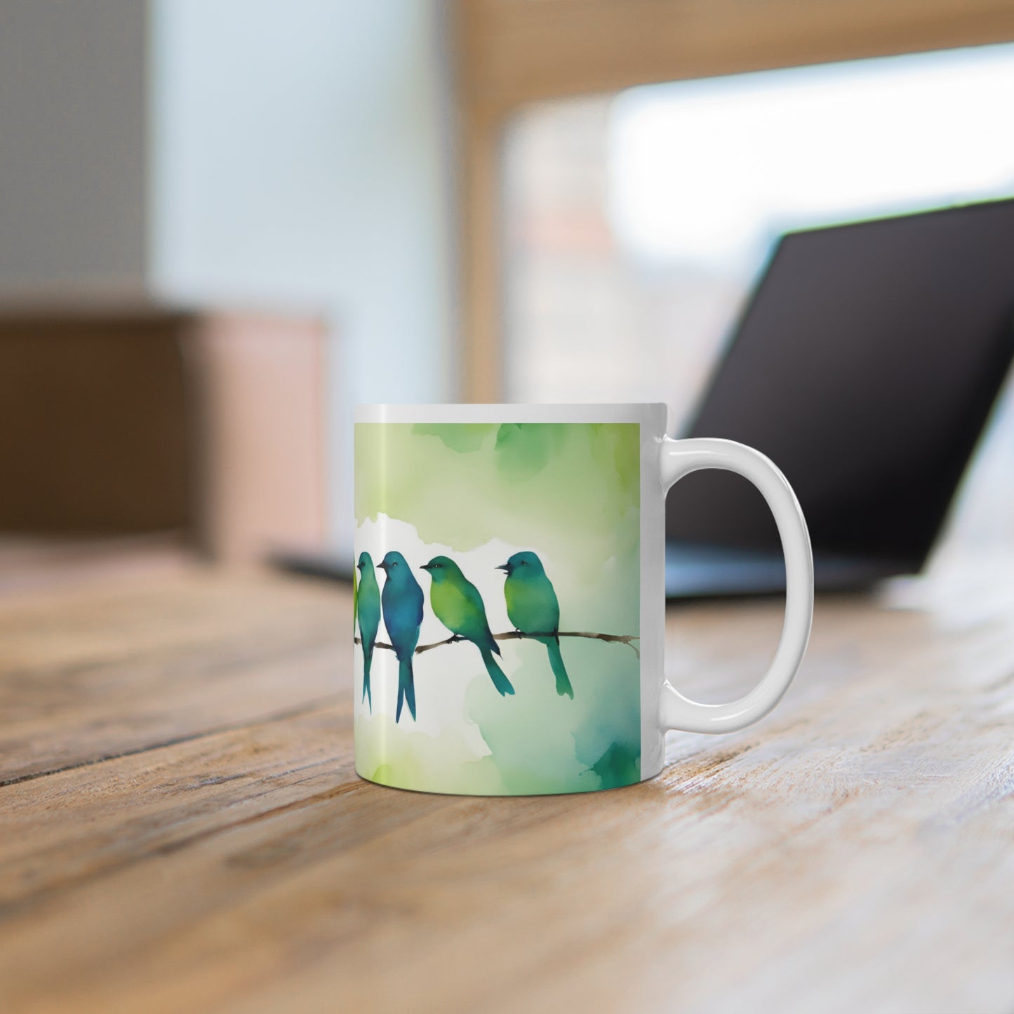 Birdies In A Row 04 Mug - Nature's Beauty Collection