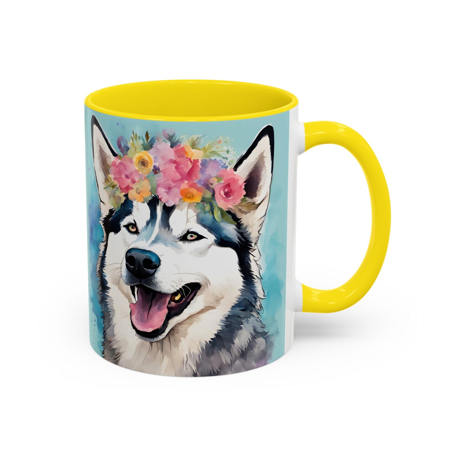 Husky 02 Accent Coffee Mug - Dog Lover Gift