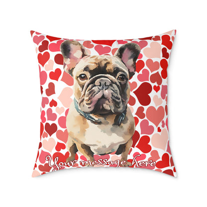 Personalized Valentine French Bulldog Poly Cushion/Pillow 5 sizes