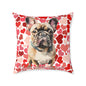 Personalized Valentine French Bulldog Poly Cushion/Pillow 5 sizes