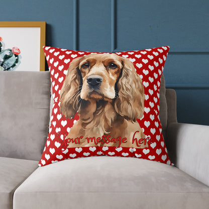 Personalized Valentine Cocker Spaniel Poly Cushion/Pillow 5 sizes