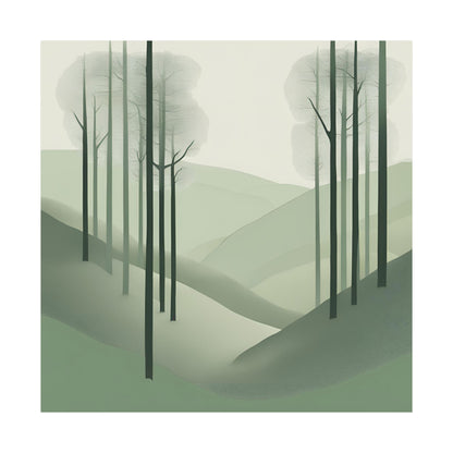 On The Hillside Green 20 Matte Square Posters