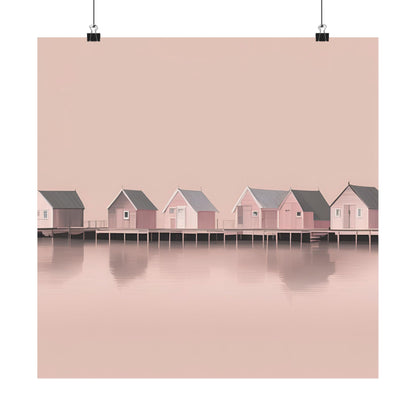 By The Sea Pink 5 Matte Square Posters
