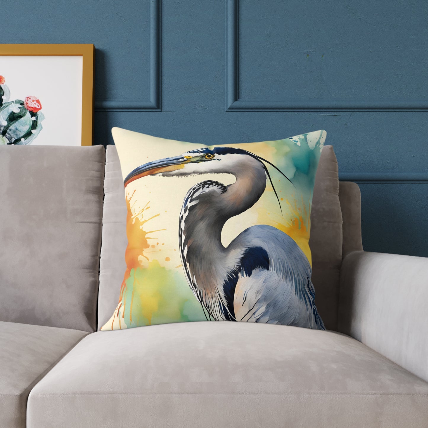 Heron 01 Poly Pillow - Natures Beauty Design
