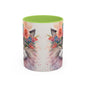 Floral Siamese Cat 03 Accent Coffee Mug - 11oz Perfect for Cat Lovers & Gifts