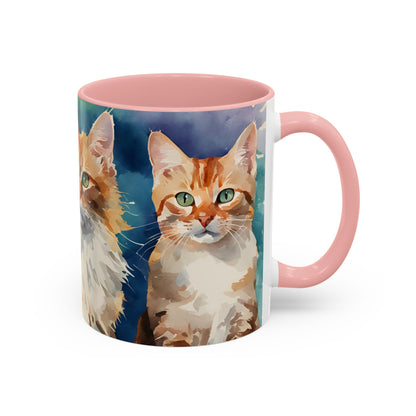 Multicoloured Kitties 8 Accent Mug 11oz