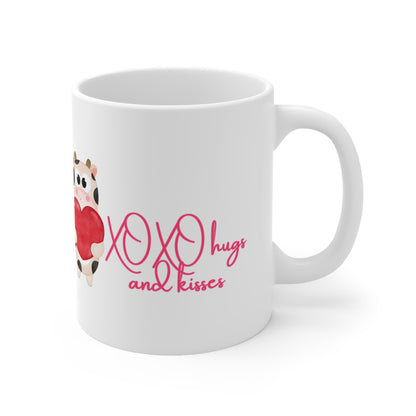 XOXO Hugs And Kisses Valentines Mug Ceramic 11oz