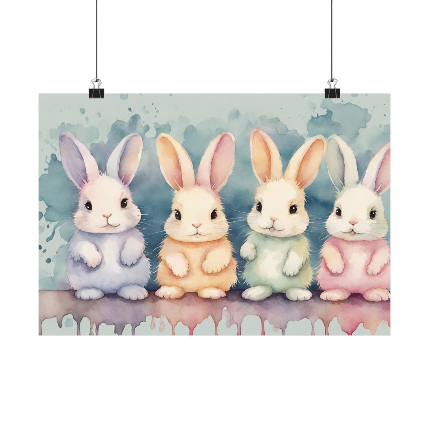 Nursery Bunnies 1 Matte Horizontal Posters