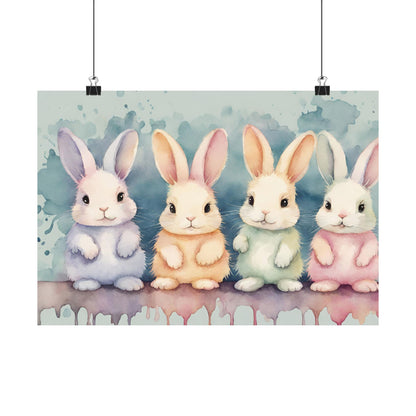 Nursery Bunnies 1 Matte Horizontal Posters