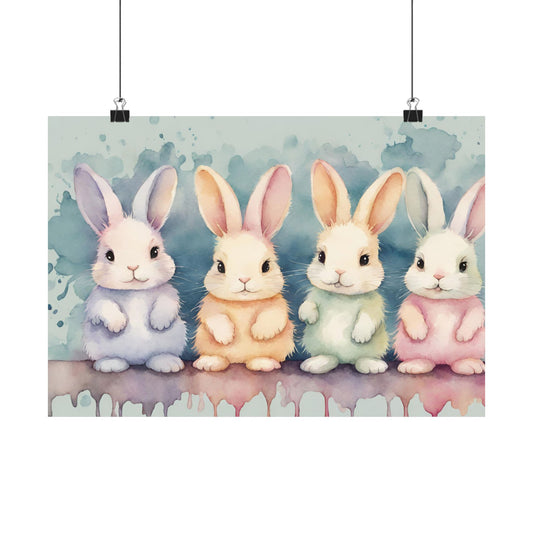 Nursery Bunnies 1 Matte Horizontal Posters