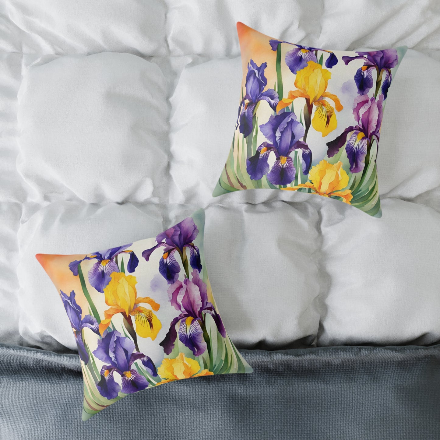 Irises 04 Poly Pillow - Natures Beauty Design