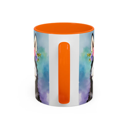 Husky 01 Accent Coffee Mug - Dog Lover Gift
