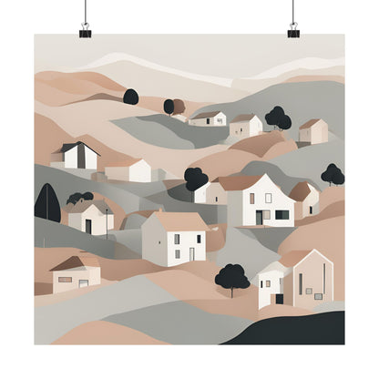 On The Hillside Nude 6 Matte Square Posters