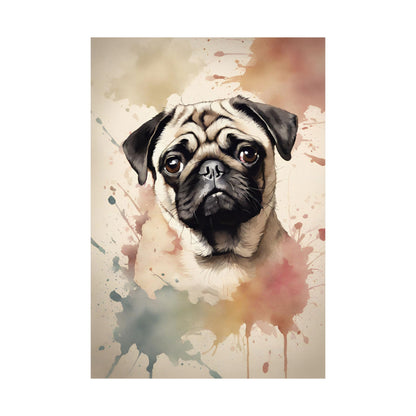 Dogs Pug 02 Matte Vertical Poster